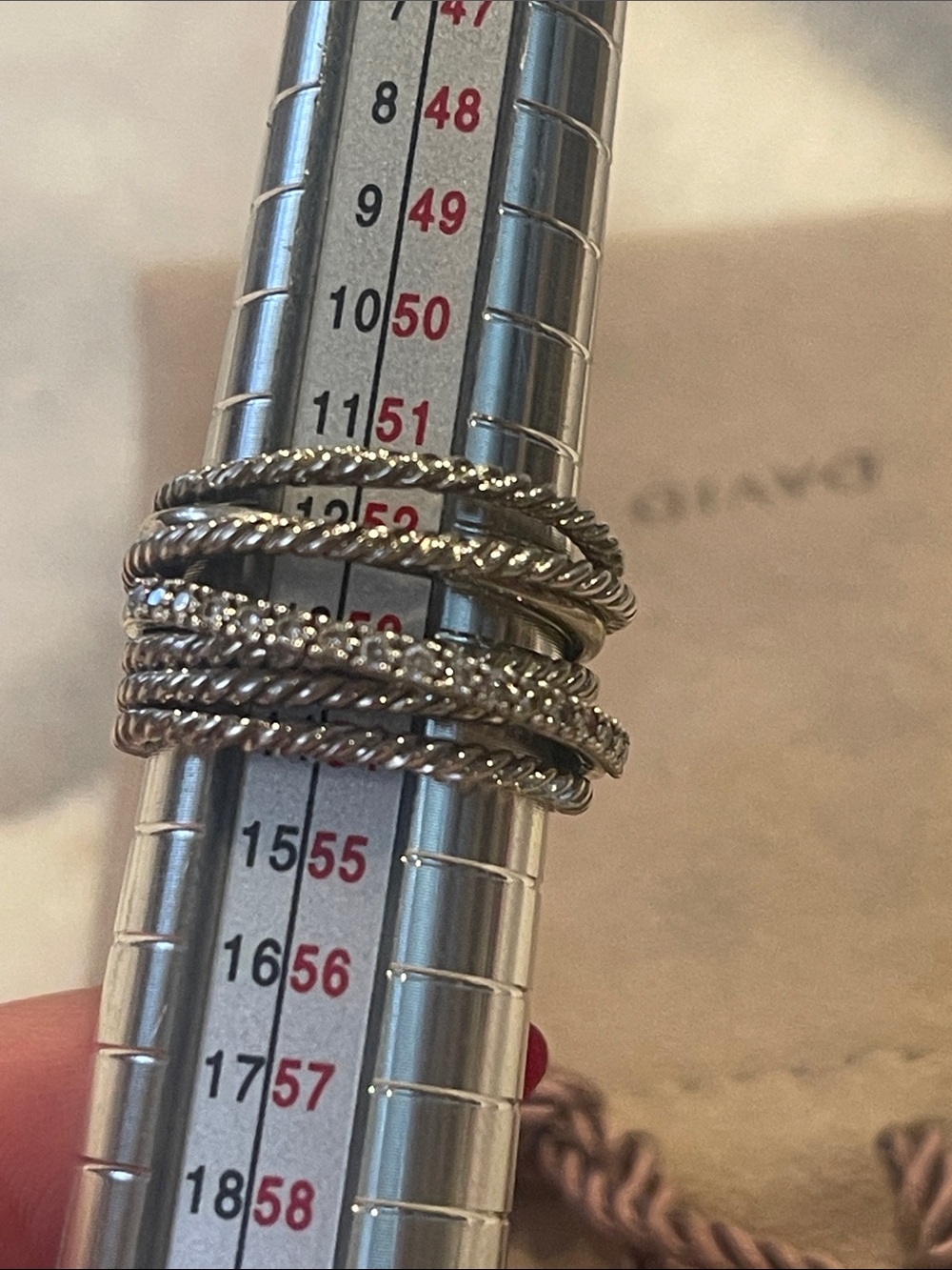 David Yurman Multi-Band Silver-Tone Stackable Ring
